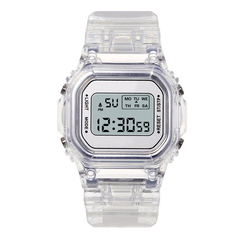 Transparent small square table watch