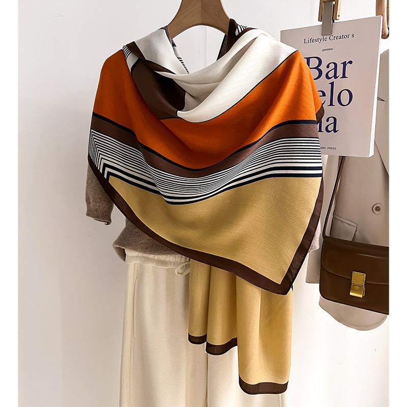Colour Matching Fashion Scarf Scarf Thin Warm Scarf Talma