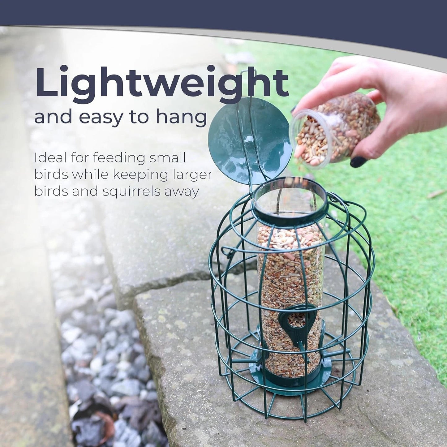 Bird Feeder Squirrel Resistant Bird Hanging Metal Feeding Station Green