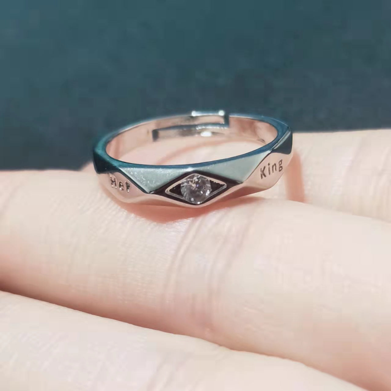 Couple Couple Rings Open Mouth White Gold Plated Men And Women