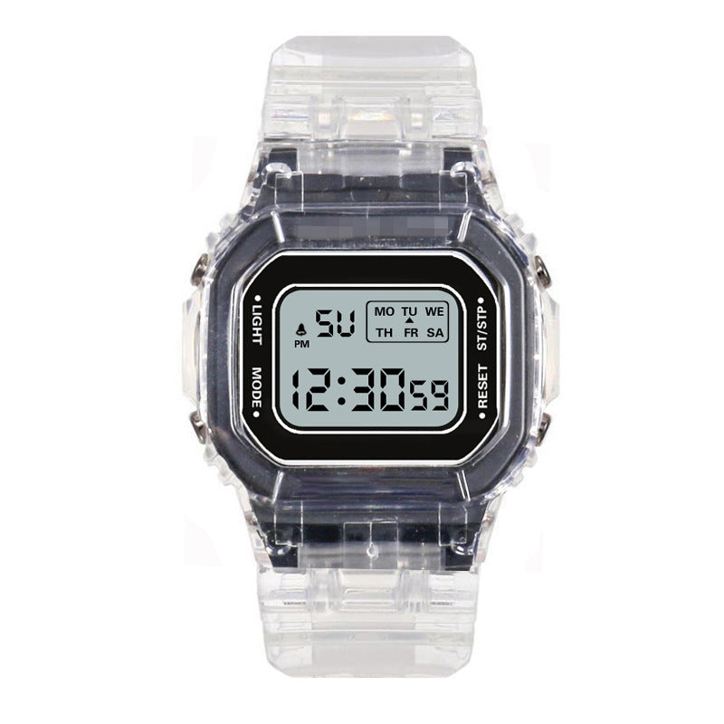 Transparent small square table watch