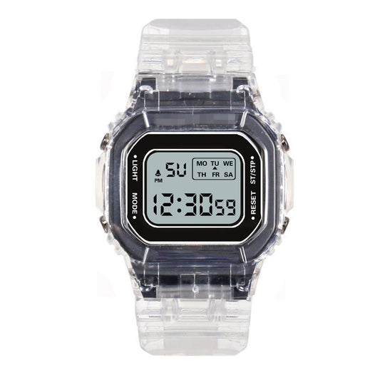 Transparent small square table watch