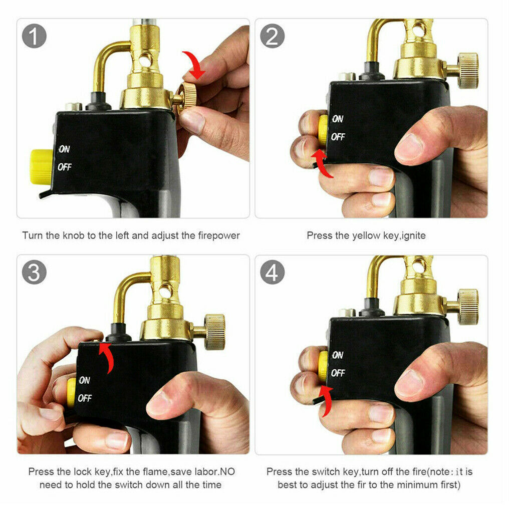Propane Mapp Gas Blow Torch Welding Soldering Brazing Plumbers Tool 3 Tips GB