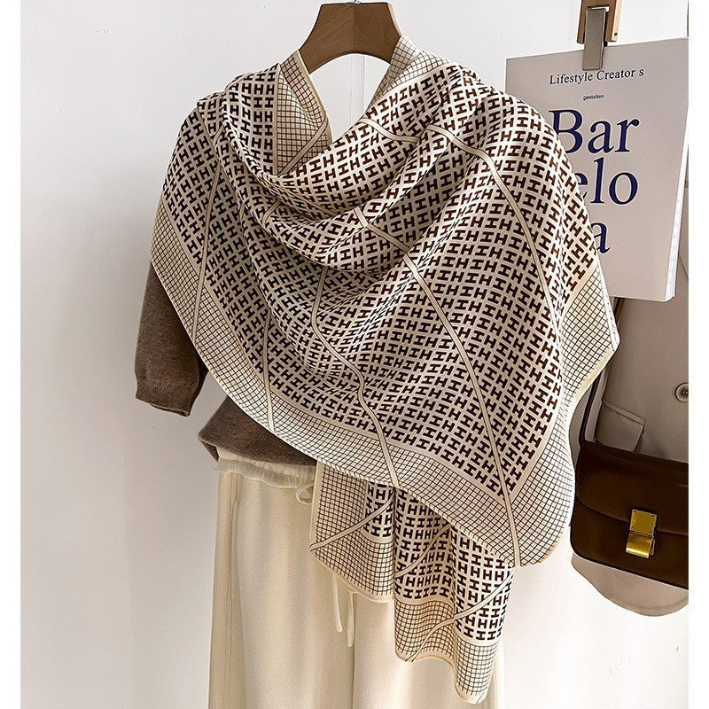 Colour Matching Fashion Scarf Scarf Thin Warm Scarf Talma