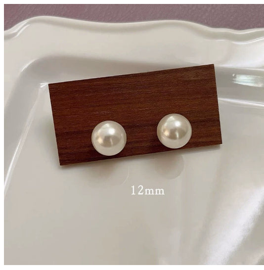 925 Silver Needle Korean Style Temperament Simple Pearl Stud Earrings