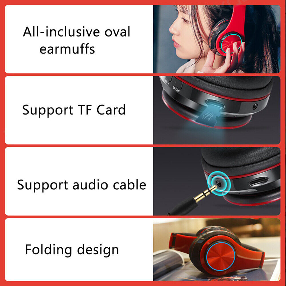 Wireless Bluetooth Headphones Over-Ear Noise Cancelling All Devices