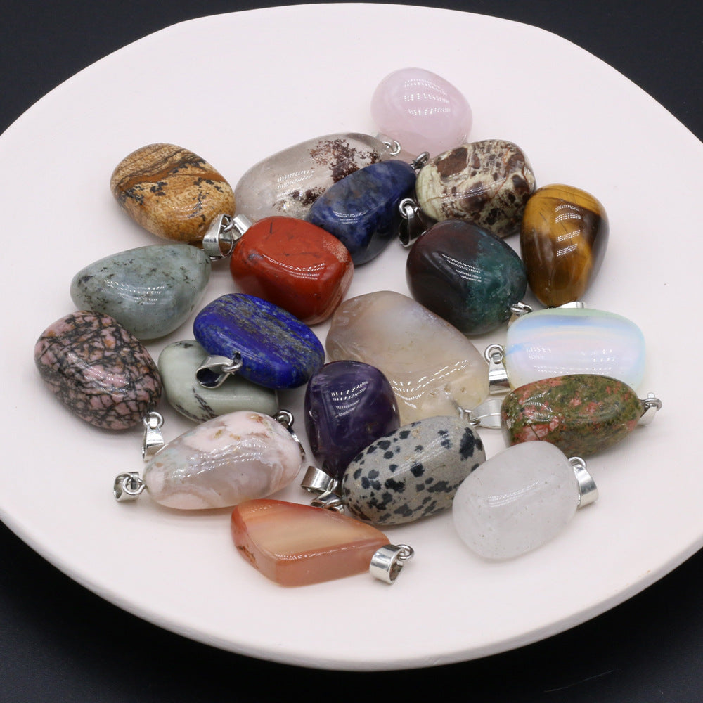 Natural Gemstone Irregular Amorphous Necklace Pendant