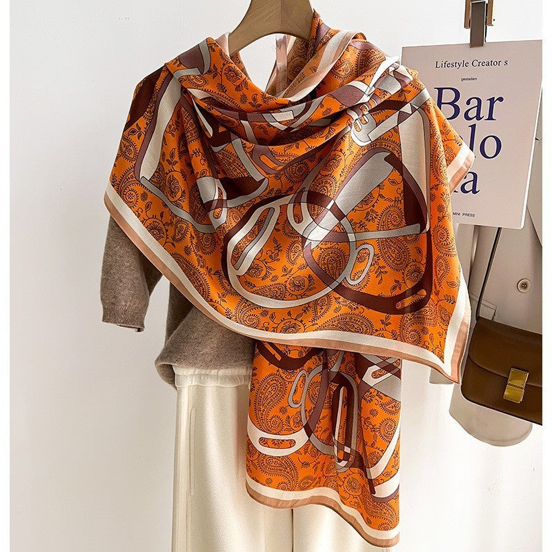 Colour Matching Fashion Scarf Scarf Thin Warm Scarf Talma