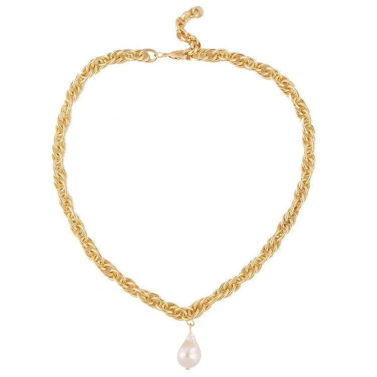 Retro Double Ins Baroque Pearl Necklace Fashion Item Women
