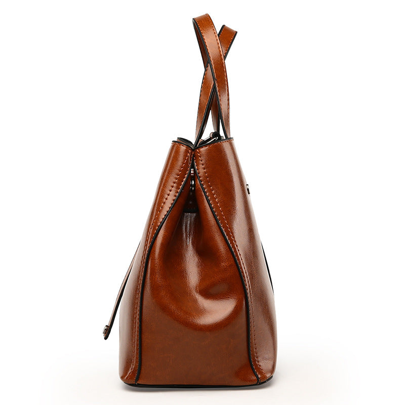 Luxury Retro Women's Hand-carrying Solid Colour Simple