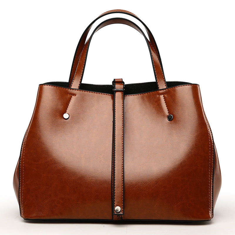 Luxury Retro Women's Hand-carrying Solid Colour Simple