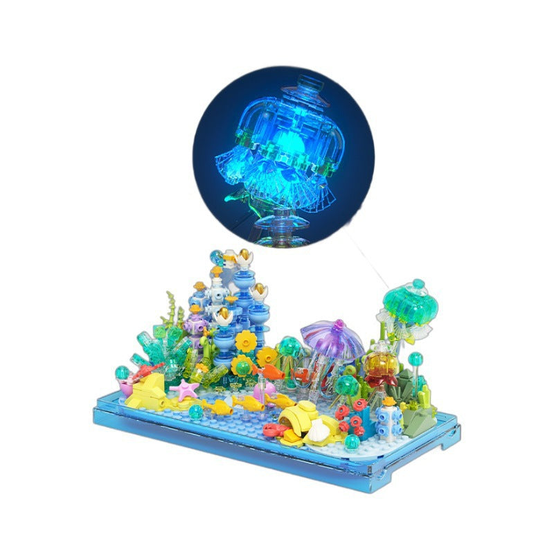 Building Blocks Submarine Creative Ornaments Assembled Toy Girl