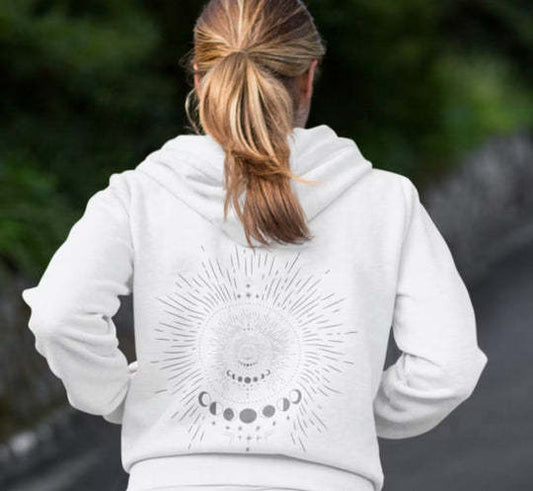 Women's Colorful Letters 3D Printed Casual Long Sleeve Loose Hooded Sweater