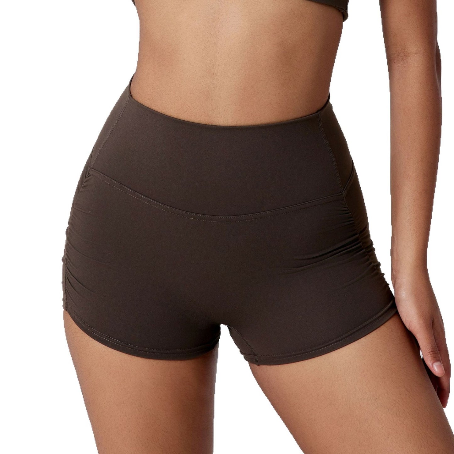 Sports Fitness Pleated Peach Hip Outer Shorts