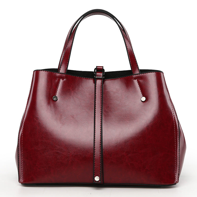 Luxury Retro Women's Hand-carrying Solid Colour Simple