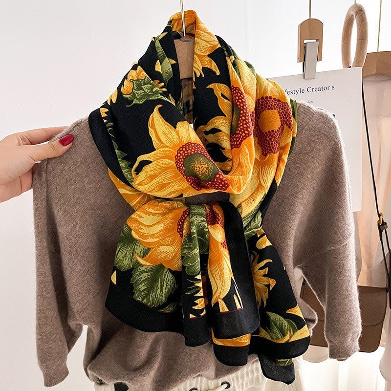 Colour Matching Fashion Scarf Scarf Thin Warm Scarf Talma