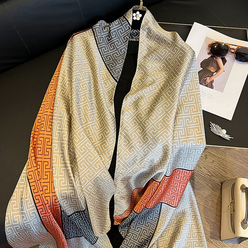 Elegant Emulation Silk Scarf Women's Spring And Summer Sun Protection Long