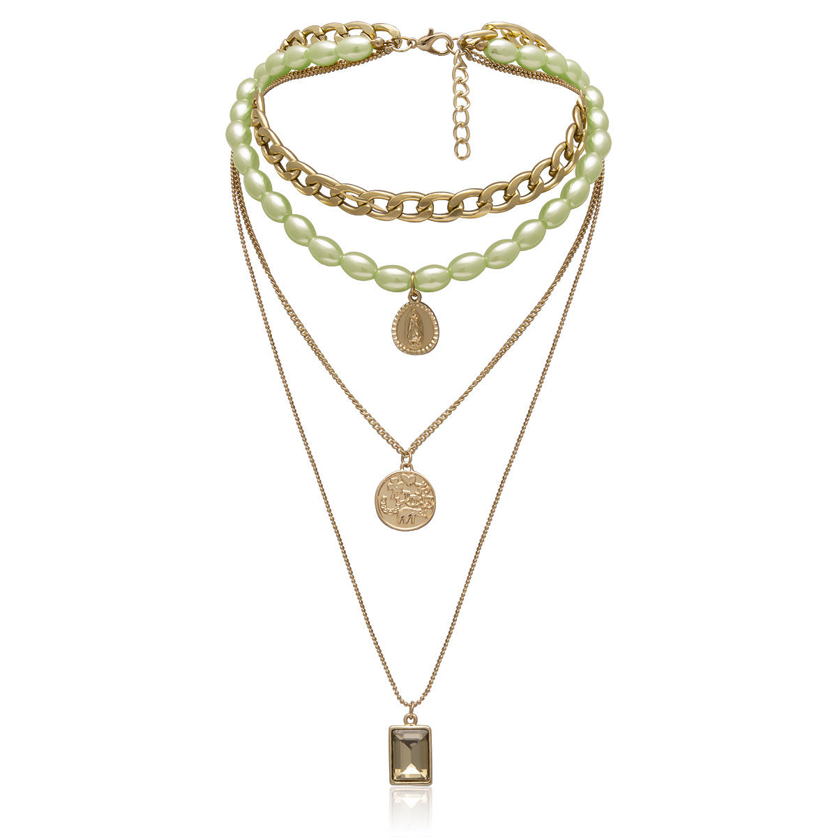 Retro Portrait Jewellery Necklace Women Sweater Chain
