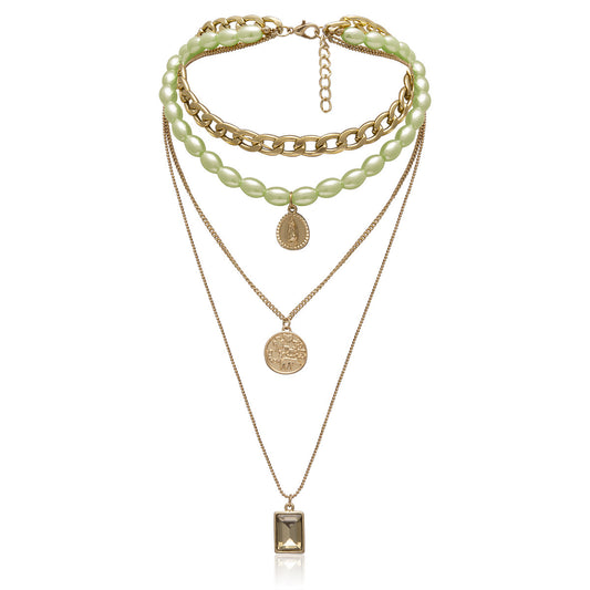 Retro Portrait Jewellery Necklace Women Sweater Chain