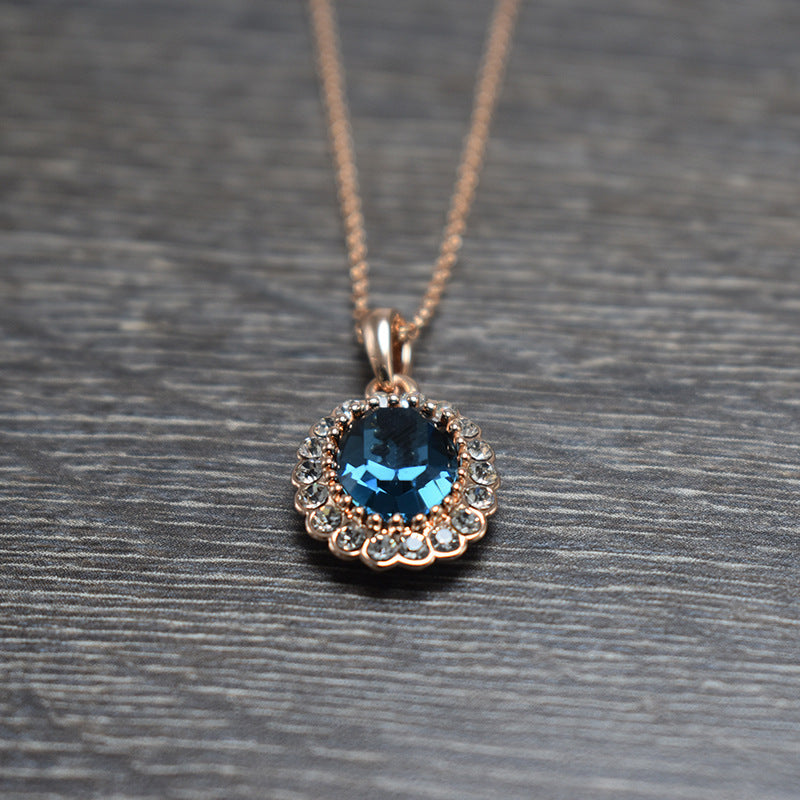 Oval Colour Short Clavicle Necklace For Women