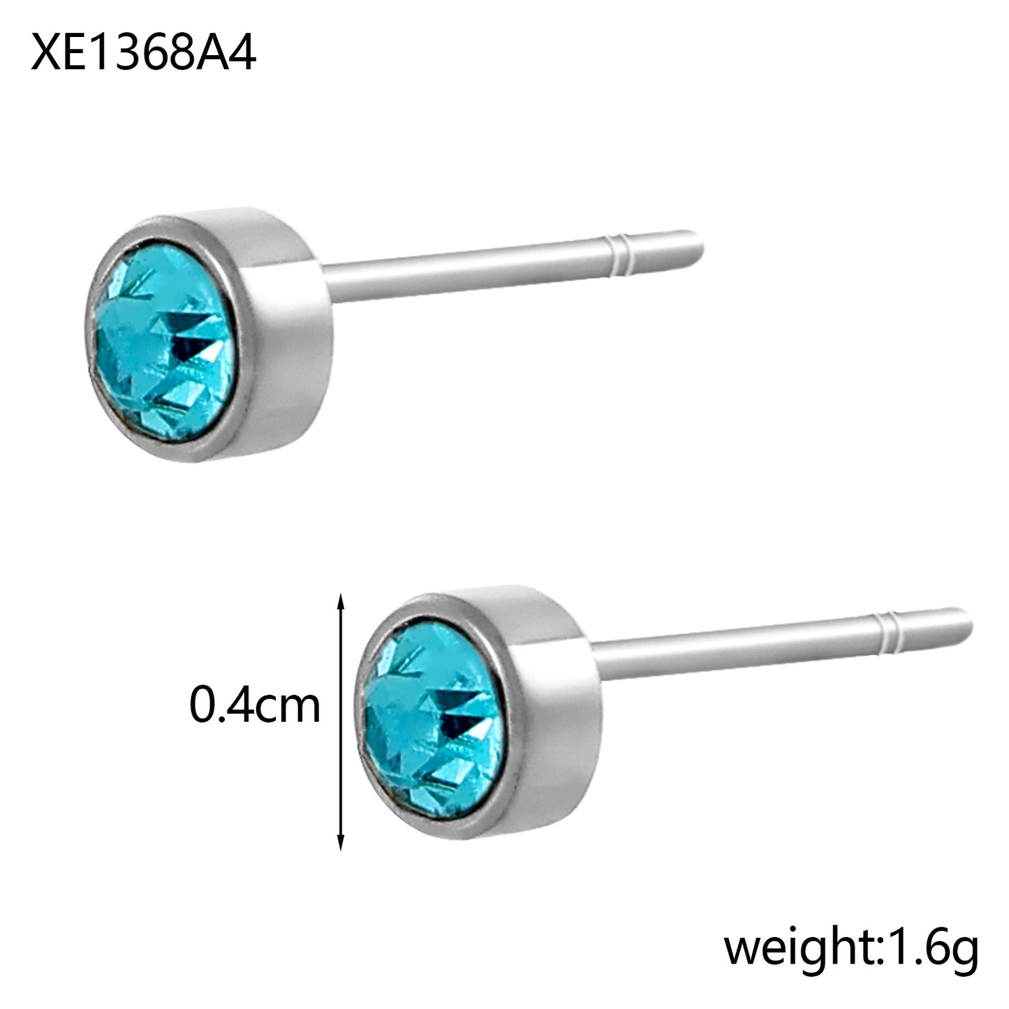 Stainless Steel Gold-plated Birthday Stone Constellation Diamond Bone Nail