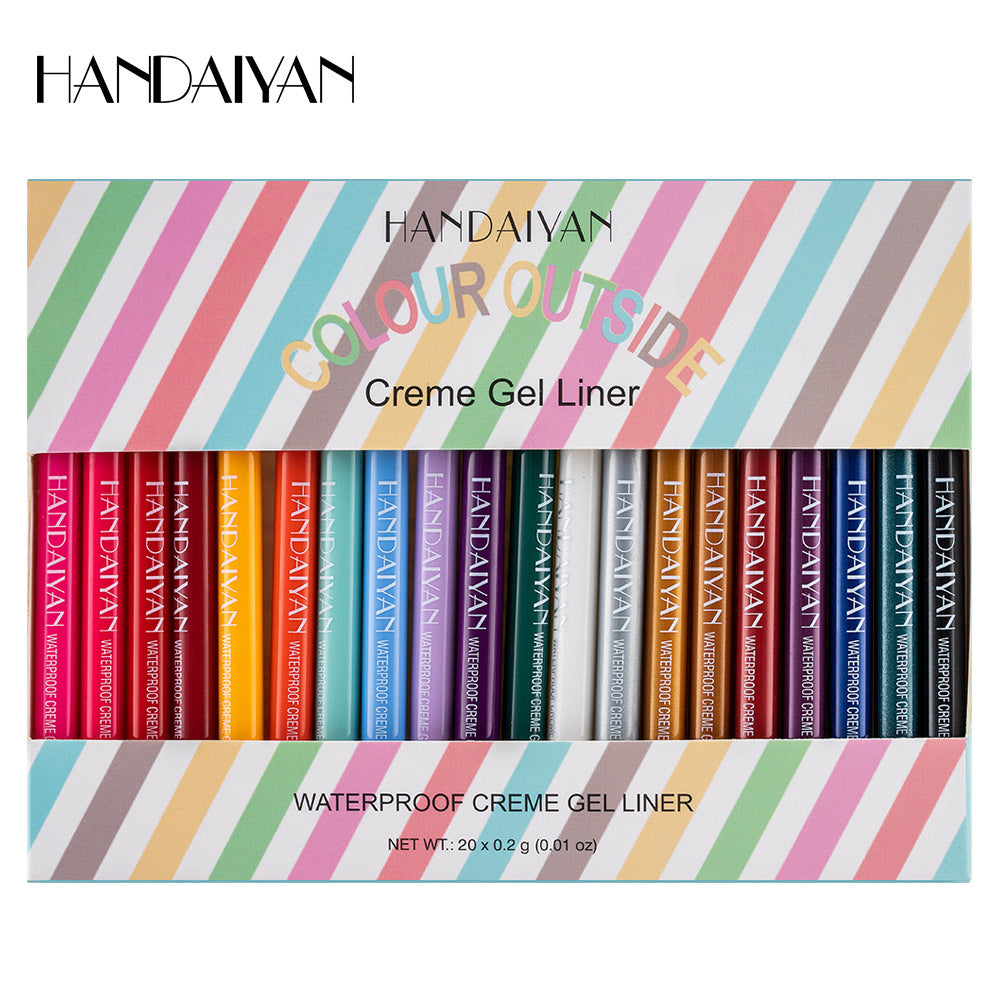 20 Color Cat Eye Makeup Waterproof Neon Colorful Liquid Eyeliner Pen Make Up Comestics Long-lasting Black Waterproof Pencil