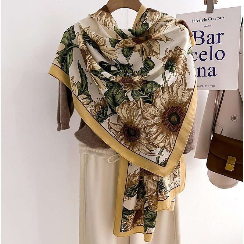 Colour Matching Fashion Scarf Scarf Thin Warm Scarf Talma