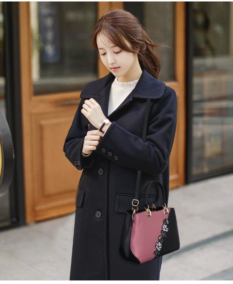 Handbags Fashionable Women's Handbags For Ladies Flower Pattern Crossbody Bags Splicing Colour Shoulder Bags
