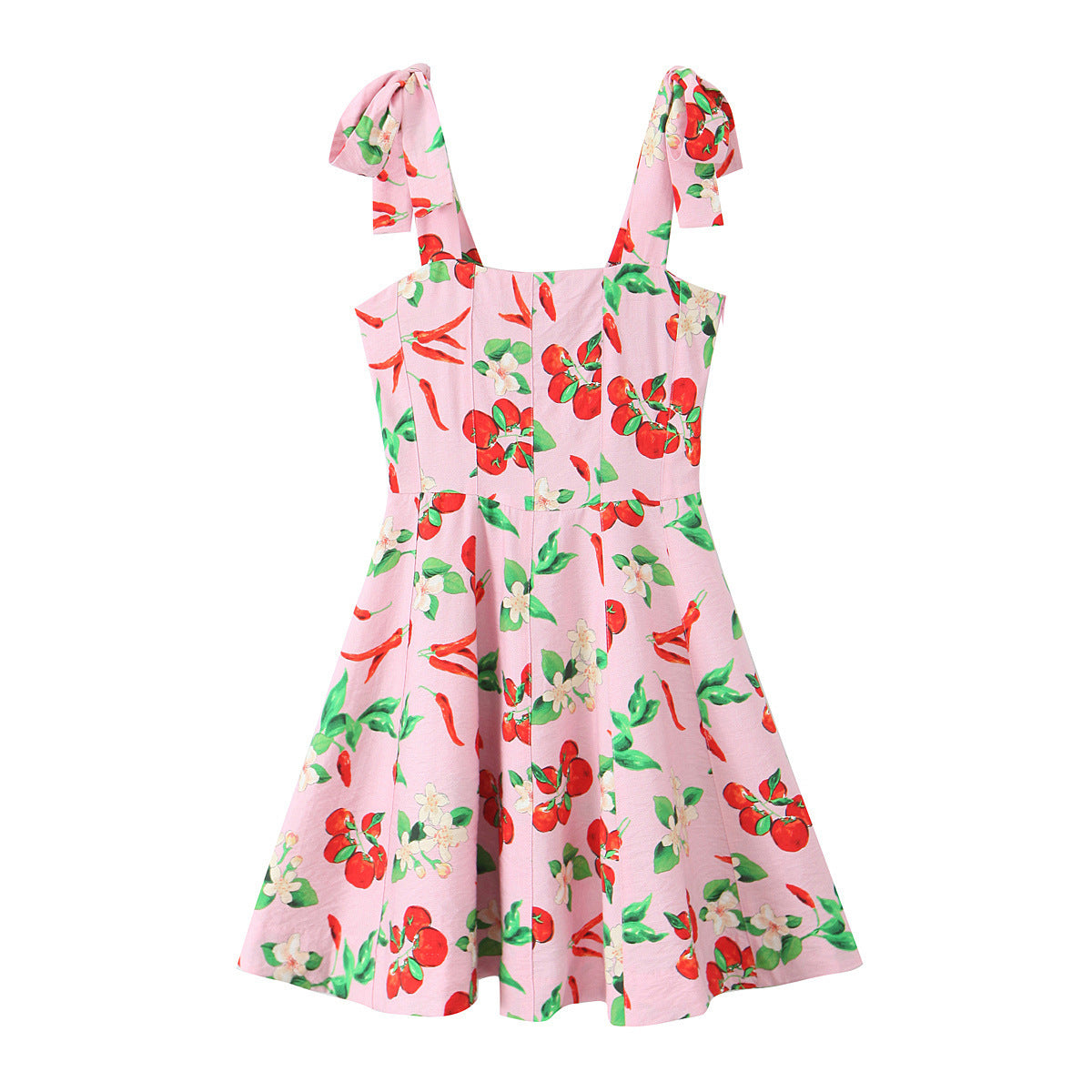 Cherry Print Mini Sling Dress