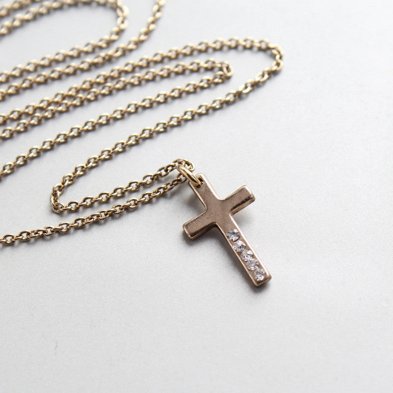Simple Fashion Personality Punk Hip Hop Trend Cross Short Necklace Men And Women