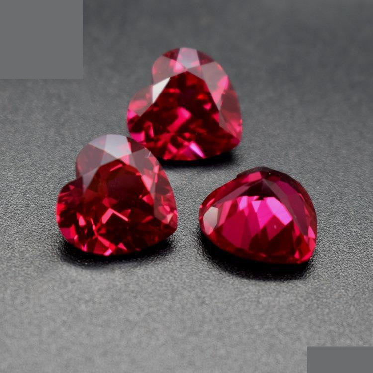 Red Corundum 2to15m Ring Face Bare Stone Peach Heart Shape
