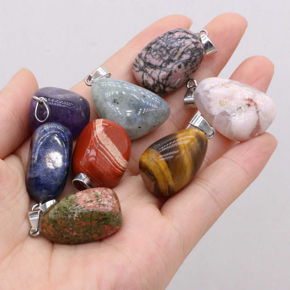 Natural Gemstone Irregular Amorphous Necklace Pendant