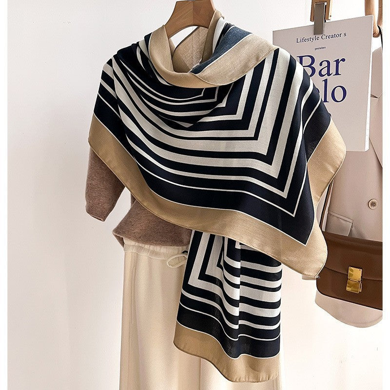Colour Matching Fashion Scarf Scarf Thin Warm Scarf Talma