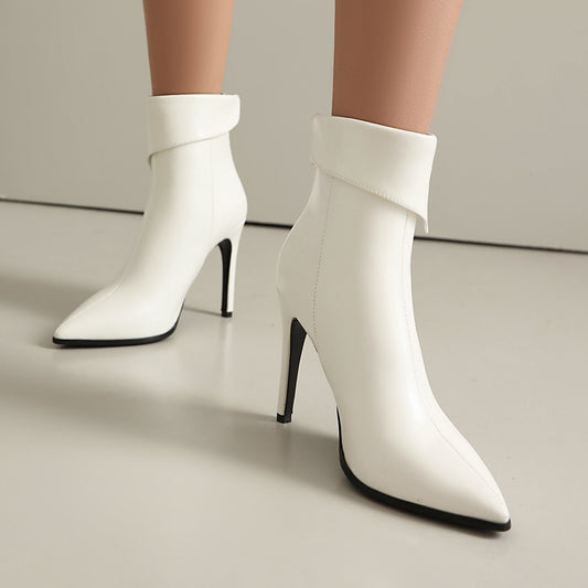 Womens Plus-Size Pointed-Toe High Heels With Back Zipper