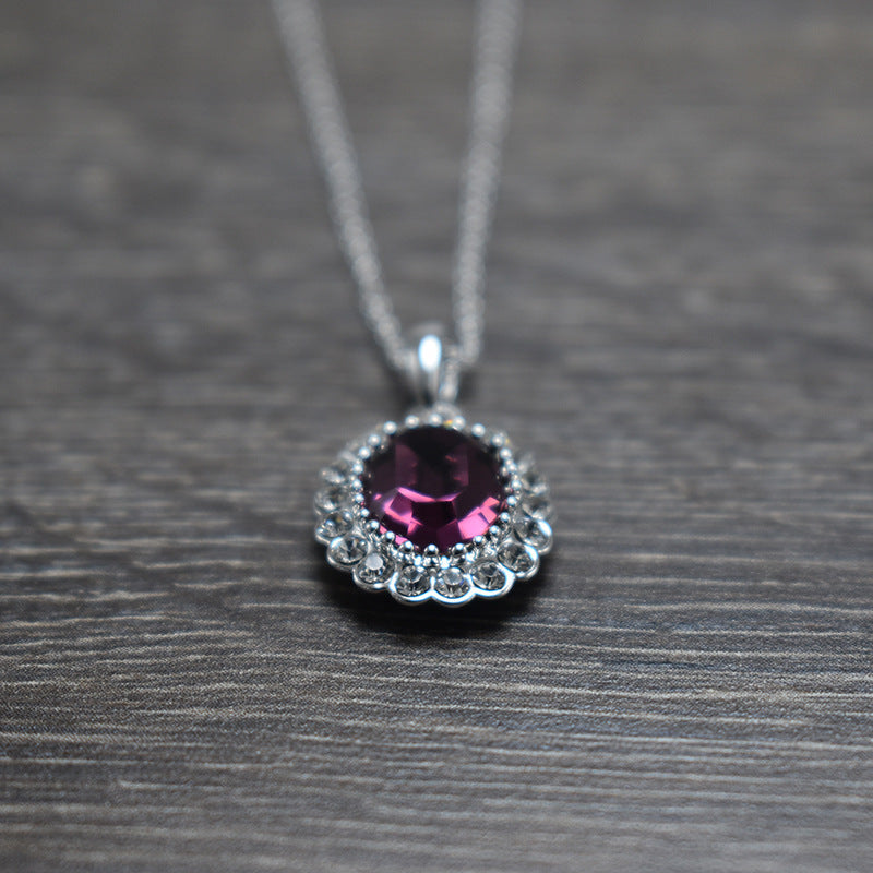 Oval Colour Short Clavicle Necklace For Women