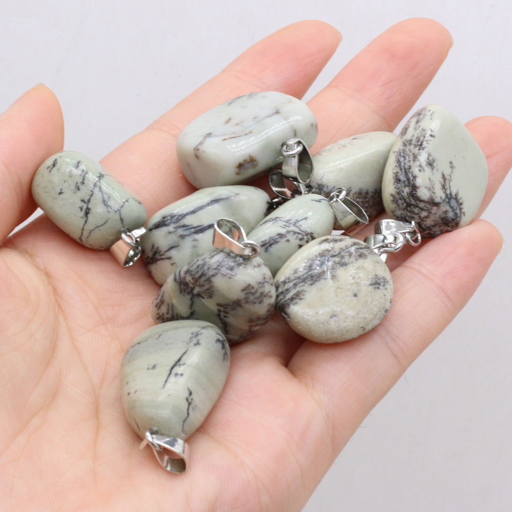 Natural Gemstone Irregular Amorphous Necklace Pendant