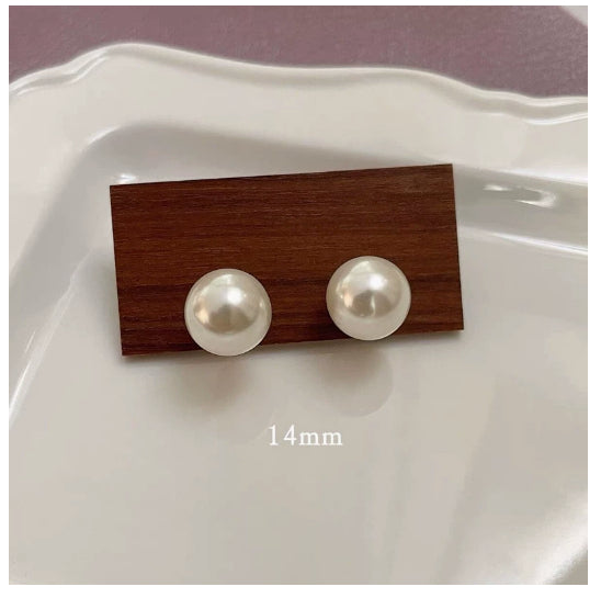925 Silver Needle Korean Style Temperament Simple Pearl Stud Earrings