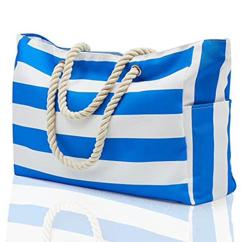 Striped Beach Large Storage Canvas Traveling Bag